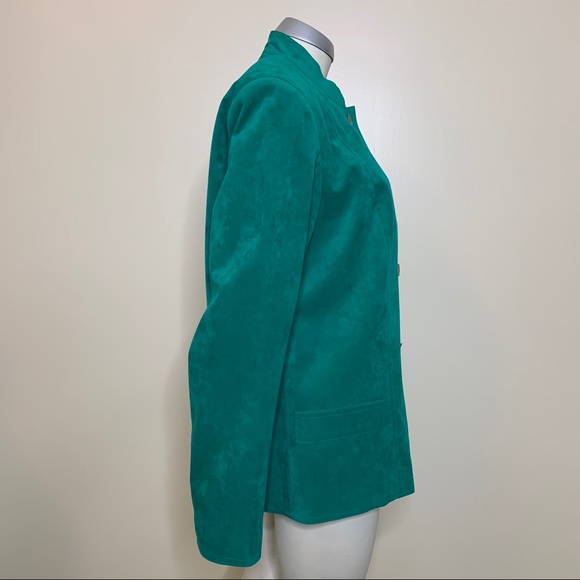 Vintage Nat Kaplan Couture Green Suede Blazer - Picture 12 of 16